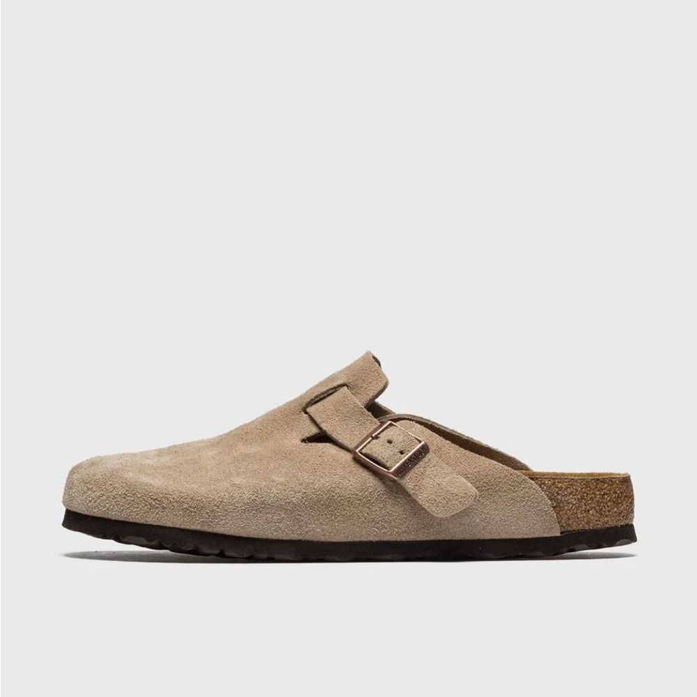 Birkenstock Boston Men's Suede Clogs - Taupe - Size 45, US M12